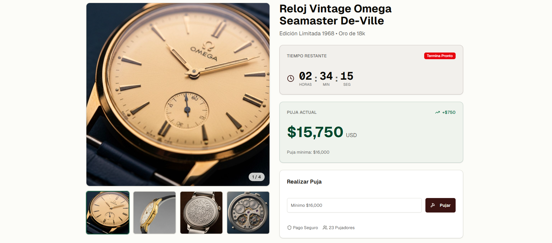 Auction Product Page